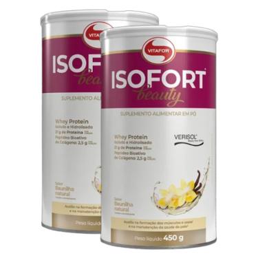 Imagem de Kit 2X: Isofort Beauty Whey Protein Baunilha Vitafor 450g