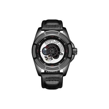 Imagem de Relógio Masculino Luxo Wishdoit Mecânico Couro Wsd-8805