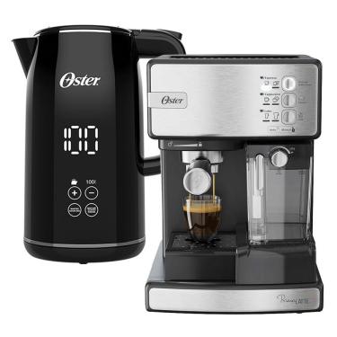 Imagem de Kit Cafeteira Espresso Nova Primalatte E Chaleira Digital Black 1,7L Oster 110V