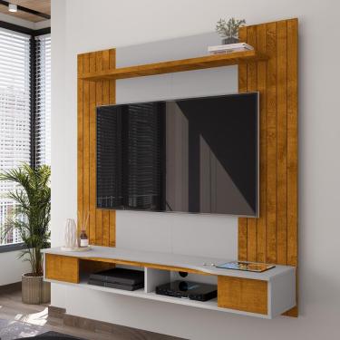 Imagem de Painel Suspenso Ipanema Sala Tv Até 55 Polegadas Com Nicho Naturale/Off White