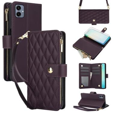 Imagem de Asuwish Capa de celular para Samsung Galaxy A06/A07 com protetor de tela de vidro temperado e carteira com zíper, suporte para cartão, suporte flip, acessórios para celular AO6 5G/AO7 4G A 06 07 LTE