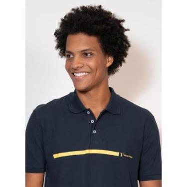 Imagem de Camisa Polo Aleatory Piquet Minimal Marinho-Masculino
