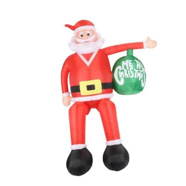Imagem de rockible Papai Noel inflável de Natal para decoração externa, com sacola de presentes. Papai Noel inflável iluminado sentado para jardim e quintal.