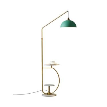 Imagem de Luminária de chão Candeeiro de pé com base mármore, candeeiro LED para sala estar bandeja, luz destaque, metal para escritórios, cafés, salas, quartos