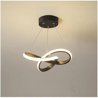 Imagem de Luminária De Teto Pendente Led Moderna Lustre para Corredor Sala Quarto Cozinha (D08 (G) Preto (30cmx30cmx5cm))