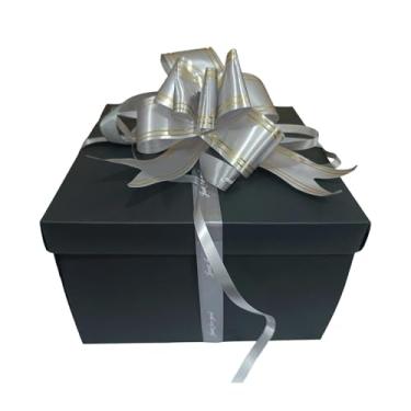 Imagem de predolo Caixa de Presente de Cinco Camadas com Fita, Criativa, Reutilizável, para Lanches, álbuns de Fotos, Batons, Chocolates, Brincos E Aniversários, preto e cinza