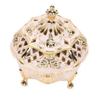 Imagem de Atyhao Suporte para Queima de Incenso Estilo Europeu Vintage, Suporte para Incenso Em Cone de Liga de Zinco Com Tampa, Ornamentos Florais Esculpidos para Decoração de Interiores, Presente (ouro