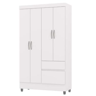 Imagem de Guarda Roupa Solteiro 103cm Com 4 Portas Ideal Flex Branco - Vila Rica