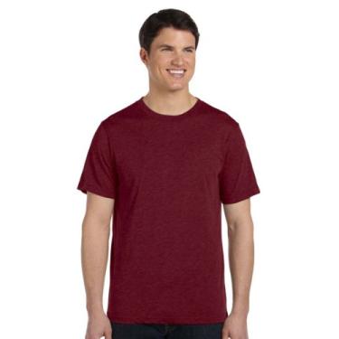 Imagem de Camiseta Bella + Canvas unissex de gola redonda e manga curta, Maroon Triblend, X-Large