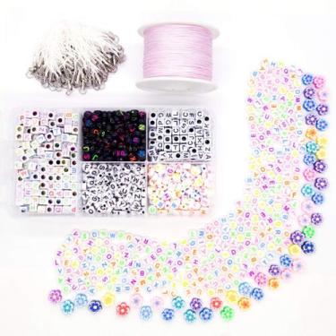 Imagem de Kit Bijuteria Strap Phone Dadinho Letras 500 Pçs + Caixa Divisória Miç
