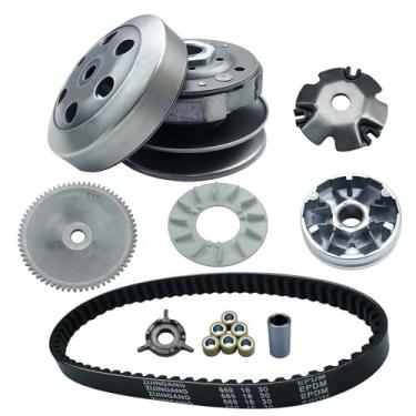 Imagem de Hauertzx Kits de montagem de embreagem traseira e variador com correia 669 para GY6 49cc 50cc 4-Stroke ATV Taotao Roketa Sunl 139QMB Motor com caixa curta Motor Scooter
