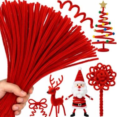 Imagem de RoundFunny 200 peças de limpadores de cachimbo extralongos de 61 cm hastes de chenille limpadores de cachimbo artesanato hastes fofas de chenille suprimentos de artesanato para projetos de artes DIY