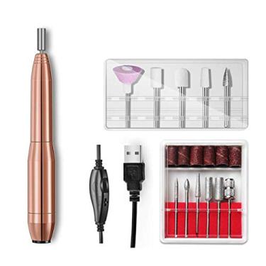 Imagem de Dabey removedor de gel de unha, Kit de lima elétrica para unhas Caneta de manicure USB Máquina de broca para unhas com brocas Bandas de areia para esfoliação, polimento, polimento, unhas, fe