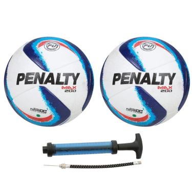 Imagem de Kit 02 Bola De Futsal Penalty Max 1000 Oficial CBFS Selo FIFA+01 Bomba De Ar Penalty Sac Dupla Ação-Masculino