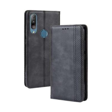 Imagem de Capa para Asus Zenfone Max Shot ZB634KL,Retro Flip magnético,Caso de telefone de couro PU,Design de carteira com 3 slots de cartão e 1 clipe de dinheiro -Black