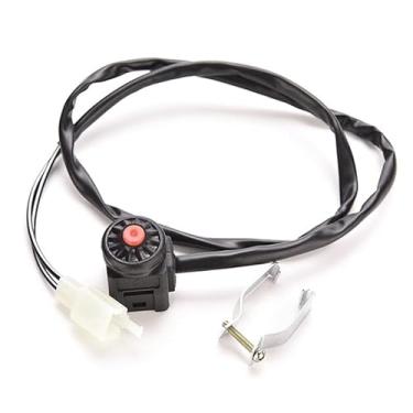 Imagem de Interruptor universal para motocicleta, botão vermelho, buzina para iniciantes, bicicleta suja UTV Dual Sport para barras montadas no guidão de 22 mm (botão vermelho)
