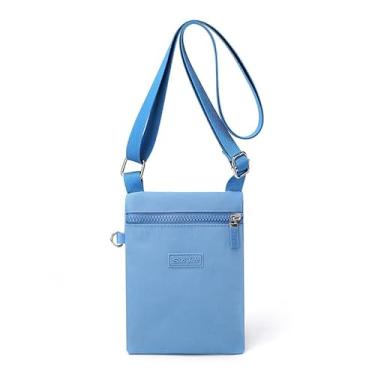 Imagem de Bolsa tiracolo pequena bolsa mensageiro casual bolsa feminina bolsa de mão bolsa de ombro de lona de nylon, Azul, Medium, Azul