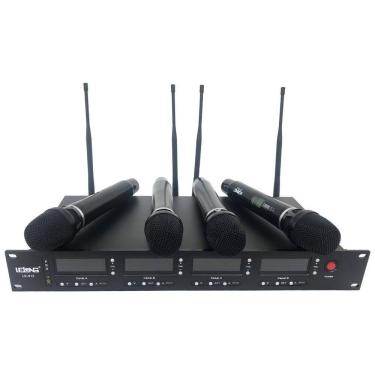 Imagem de Microfone Profissional Sem Fio Uhf Wirelees 4 Bastões Le-912