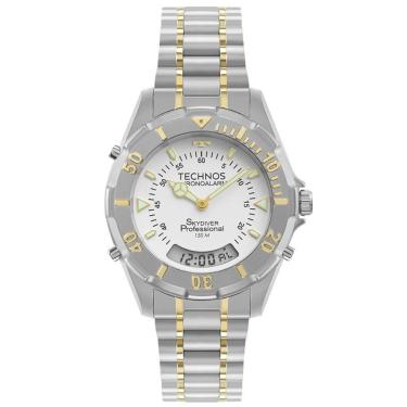 Imagem de Relógio technos masculino skydiver t20557/9b misto / bicolor