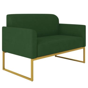 Imagem de Poltrona Namoradeira 2 Lugares Industrial Dourada S23 Verde