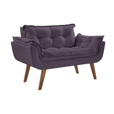 Imagem de Poltrona Namoradeira Orion Pé Palito Tecido Cinza