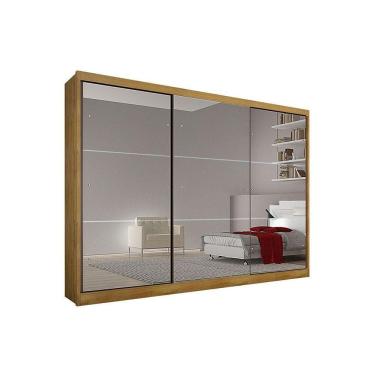 Imagem de Guarda Roupa Casal 3 Portas E 6 Gavetas C/ Espelho Passion Plus Freijo Cumaru - Novo Horizonte