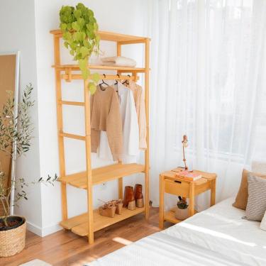 Imagem de Guarda-roupa Closet Laguna 4 Prat 180ax90lx42p Em Madeira Cor Mel