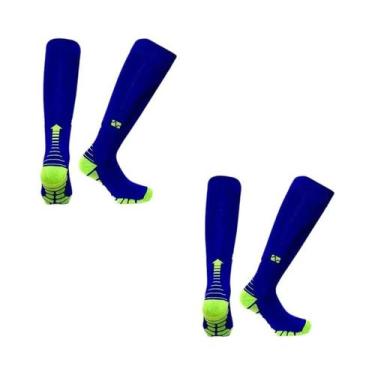 Imagem de Meias de Compressão Masculinas 30-40 mmHg - 2 Pares para Varizes, Corr