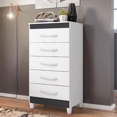 Imagem de Cômoda Milady 5 Gavetas Titanium - Organização e Sofisticação