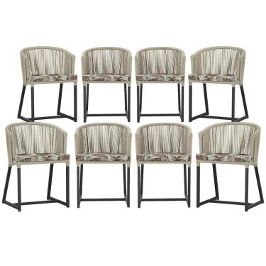 Imagem de 8 Cadeiras De Jantar área Noronha Preta E6 Trama Original Rami