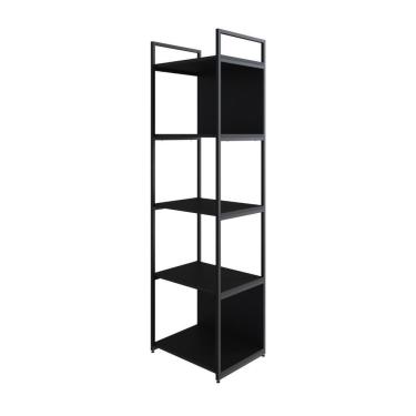 Imagem de Estante C/05 Prateleiras 152x45x33cm C/fundo Yon Preto Tx/est.preta Preto Tx/est.preta