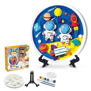 Imagem de Brinquedos de Pintura Artesanal DIY para Crianças Discos Gesso Branco Grafite Arte Iluminação Prática Manual Artesanato Criativo Brinquedo Educativo Decoração Quarto Mãe-Filho Jardim Infância