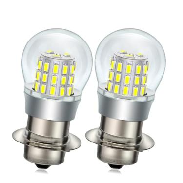Imagem de Ruiandsion Lâmpada LED P15S branca 3014 39SMD 10V 24V 30V luz de tensão ampla para motocicleta, carro, bicicleta, scooter, tratores, pacote com 2