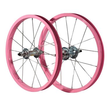 Imagem de Roda Traseira Aro 16 De Alumínio Colorido Para Bicicleta Infantil Cor Rosa