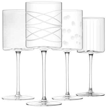 Imagem de Gnimihz Conjunto de taças de vinho de 118 a 473 ml de taça de vinho cilíndrica vermelha branca, feita de cristal premium sem chumbo, ótimo presente para casamento, aniversário, Natal, aniversário, 23