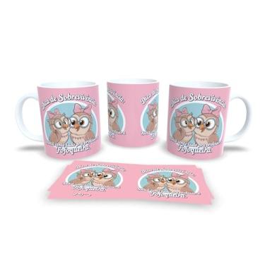 Imagem de Caneca de Café com Coruja Rabugenta, Cerâmica Branca, Design Divertido em Português, Presente para Amantes de Café (18905)