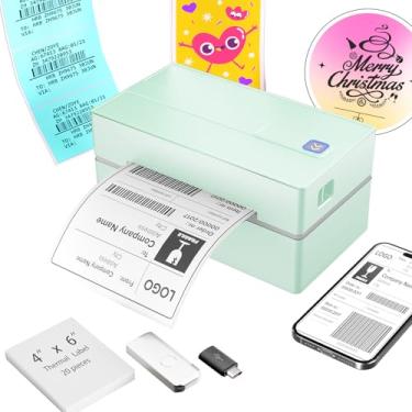 Imagem de NULLTONEX Impressora térmica de etiquetas de envio Bluetooth: Mini máquina de etiquetas transparente sem fio 4x6 com fita impermeável para pequenas empresas - amplamente utilizada para USPS UPS Ebay