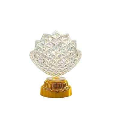 Imagem de Luminária Noturna de Cristal Sonhadora (Três Níveis Ajustáveis)(Flores de lotus)