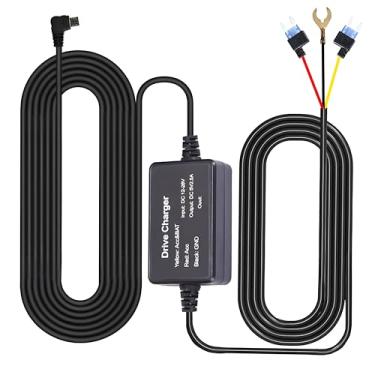 Imagem de MAYWILLA – Kit de cabo rígido para câmera veicular, micro USB 12 V-24 V para 5 V/2,5 A, cabo carregador para câmera veicular, proteção de baixa tensão, vigilância de estacionamento 24h com torneira de