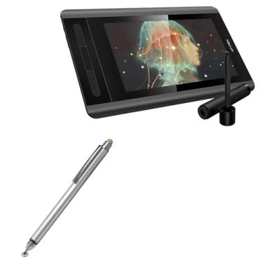Imagem de BoxWave Caneta Stylus compatível com XP-Pen Artist Display 12 - Caneta Stylus capacitiva DualTip, ponta de disco de fibra - prata metálica