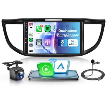Imagem de Chip Snapdragon Qual-Comm de 8 núcleos, estéreo 4G + 64G para Honda CRV 2012, 2013, 2014, 2015, 2016, rádio de carro, sem fio, Carplay, Android, Auto, tela sensível ao toque IPS de 9 polegadas