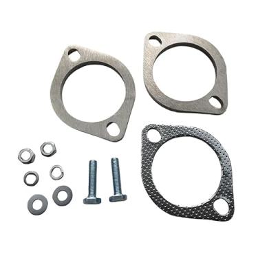 Imagem de Kit de conexão de flange de exaustão de 2 parafusos 3" / 76 mm | Kit de flange de escape e junta com parafusos e porcas para tubos OD de 63,5 mm | Flange de aço de 2 peças