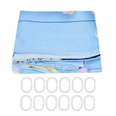 Imagem de Cortina de chuveiro com padrão de praia Cortina de banheiro de poliéster à prova d'água com ganchos para banheiro doméstico (180 * 200cm)