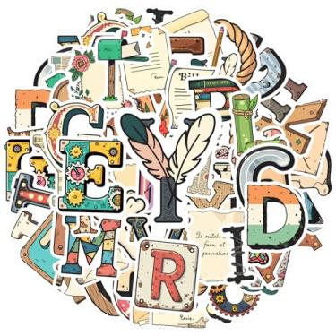 Imagem de 70 peças arte alfabética letras decorativas adesivos de brinquedo coloridos para laptop, motocicleta, bagagem, telefone, laptop, álbum de recortes, bicicleta