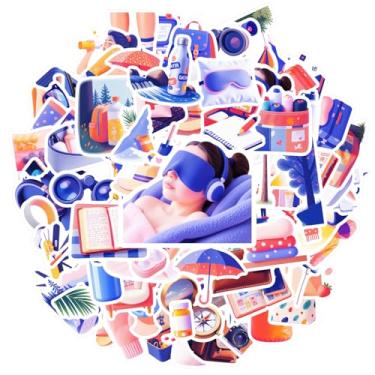 Imagem de 100 peças de itens diários adesivos DIY adoráveis para mala, geladeira, telefone, bagagem, laptop, guitarra, carro, adesivo, brinquedos, caderno, bagagem, copo para celular