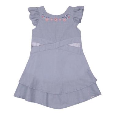 Imagem de Vestido Infantil Luxo Menina Bordado Paraiso Verão Ref 15647-Feminino