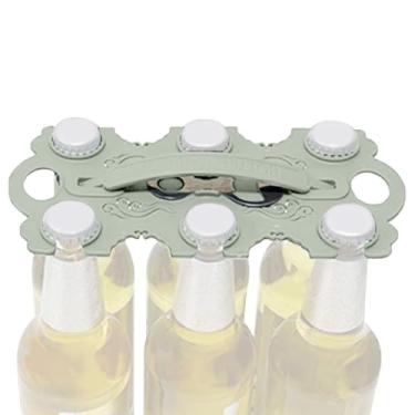 Imagem de Porta-bebidas dobrável, pacote com 6 porta-garrafas de cerveja – Organizador multifuncional para piquenique, torneio de bebida, viagem de uísque, pesca, festa de aniversário