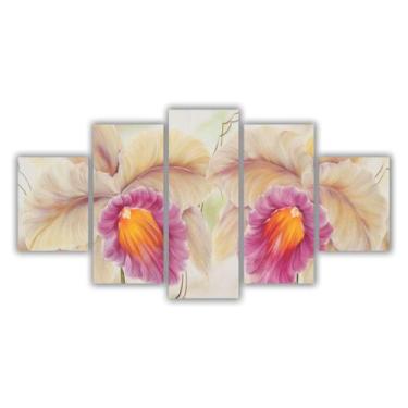 Imagem de Quadros Mosaico Mdf Floral Flores Orquideas 115X60Cm - X4adesivos
