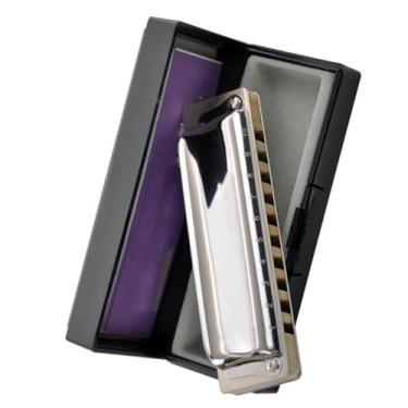 Imagem de Gaita profissional de 10 furos gaita diatônica requintada blues harpa instrumento musical profissional (cor: Db)