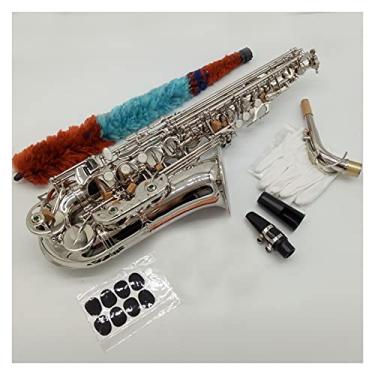 Imagem de Saxofone profissional alto saxofone alto niquelado E-Flat Sax alto R54 com estojo bocal palheta pescoço latão kit para iniciantes